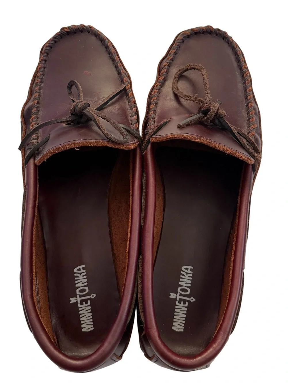 Minnetonka Men’s Brown Leather Driving Moccasins Loafers Size 12 Style 768